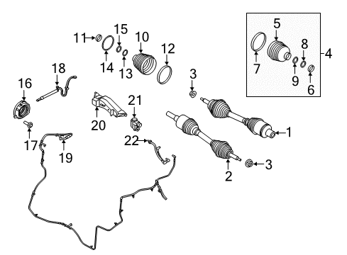 2020 Lincoln Navigator Drive Axles - Front Diagram