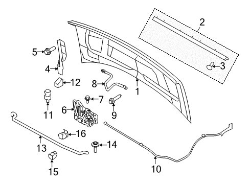 1988 Ford Ranger LATCH ASY - HOOD Diagram for 6L5Z-16700-A