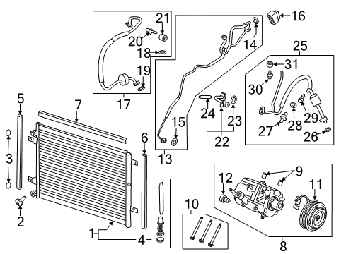 2020 Ford F-250 Super Duty A/C Condenser, Compressor & Lines Diagram 1