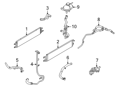 2023 Lincoln Aviator Radiator & Components Diagram 1