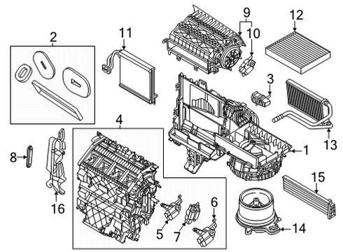 2023 Ford Maverick Heater Core & Control Valve Diagram 1