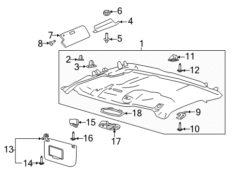 2022 Ford F-250 Super Duty Interior Trim - Cab Diagram 4