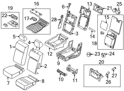 2018 Ford F-350 Super Duty ARMREST ASY Diagram for LC3Z-25644A22-CC