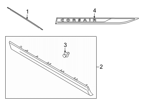 2020 Lincoln Corsair MOULDING - DOOR OUTSIDE Diagram for LJ7Z-7820879-BBPTM