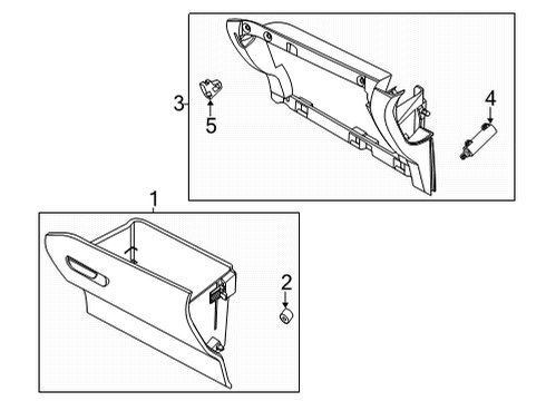 2023 Ford Maverick COMPARTMENT - GLOVE - CO-DRIVE Diagram for NZ6Z-2606010-AA