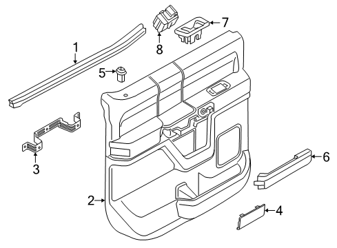 2020 Ford F-150 Interior Trim - Rear Door Diagram 1