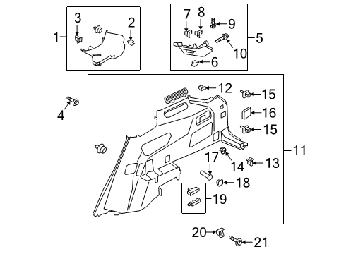 2022 Ford Police Interceptor Utility Interior Trim - Quarter Panels Diagram 2