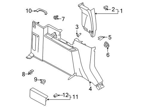 2021 Ford Bronco Interior Trim - Quarter Panels Diagram 3