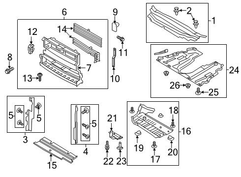 2020 Ford Police Responder Hybrid Splash Shields Diagram