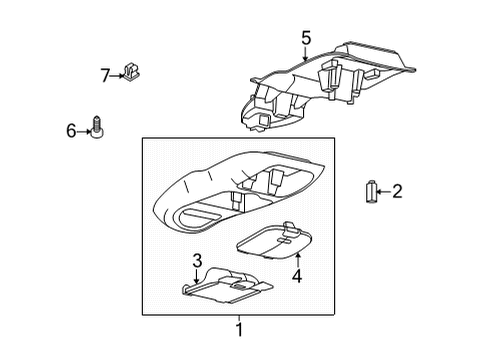 2021 Ford E-350/E-350 Super Duty Overhead Console Diagram