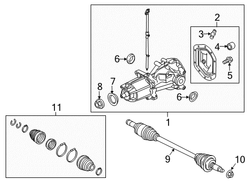 2019 Ford Police Interceptor Sedan Axle Components - Rear Diagram