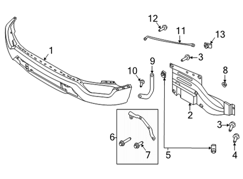 2021 Ford F-150 BRACKET - BUMPER MOUNTING Diagram for ML3Z-17755-A