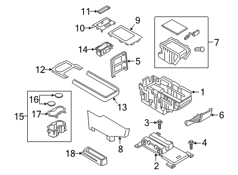 2021 Lincoln Aviator PANEL ASY - CONSOLE Diagram for LC5Z-78045E24-AH