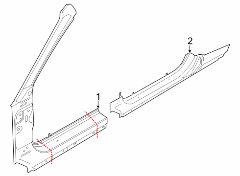 2024 Ford Mustang FRAME - DOOR Diagram for PR3Z-76211A10-A