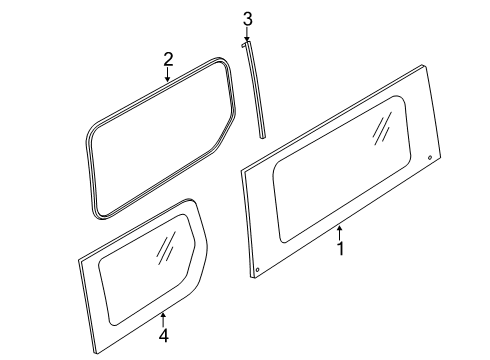 2020 Ford Transit Connect Side Panel - Glass & Hardware Diagram 4