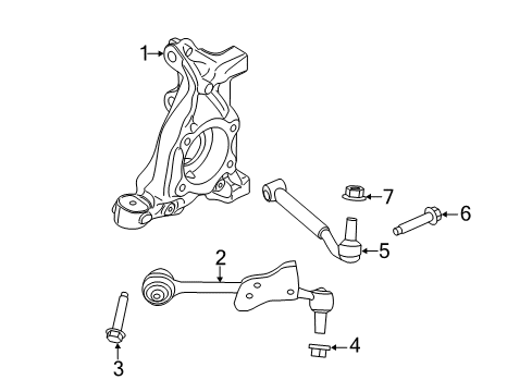 2022 Ford Mustang Front Suspension Components, Lower Control Arm, Ride Control, Stabilizer Bar Diagram 2