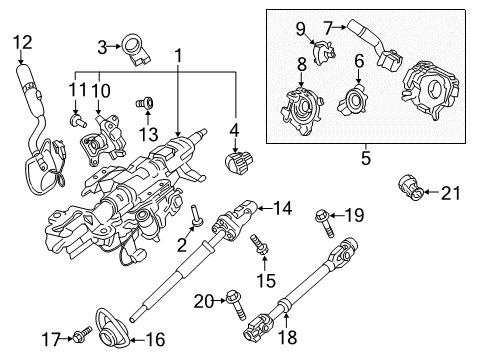 2019 Ford F-250 Super Duty COLUMN ASY - STEERING Diagram for JC3Z-3C529-V