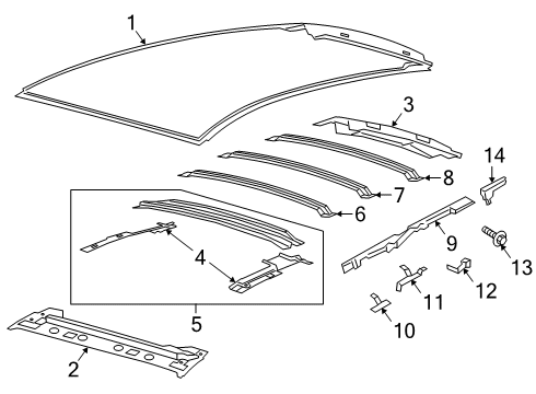 2021 Ford Escape PANEL ASY - ROOF Diagram for LJ6Z-7850202-B