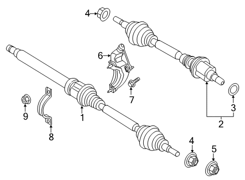 2020 Lincoln MKZ Drive Axles - Front Diagram 1