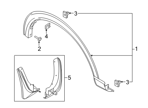 2021 Ford Explorer Exterior Trim - Fender Diagram