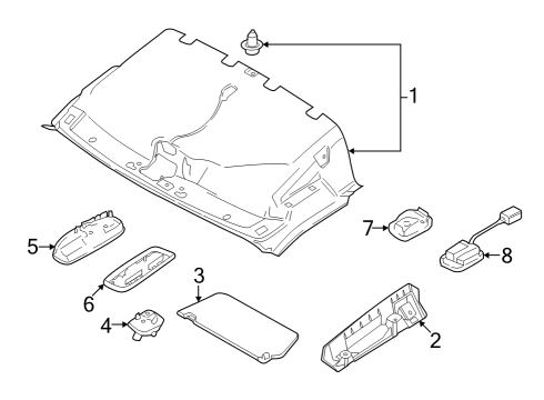 2022 Ford E-Transit BRACKET - HEADLINING SUPPORT Diagram for MK4Z-6152166-B