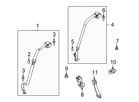 2019 Ford Police Interceptor Sedan Rear Seat Belts Diagram