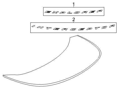 2021 Ford Explorer Exterior Trim - Hood Diagram