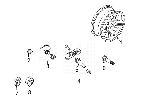 2021 Ford F-250 Super Duty Wheels Diagram 1