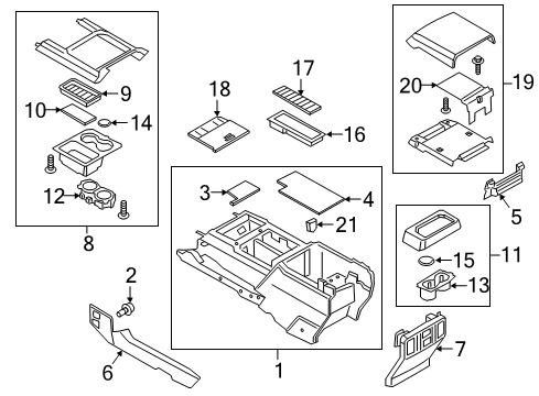 2021 Ford F-250 Super Duty PANEL - CONSOLE Diagram for LC3Z-2504567-CA