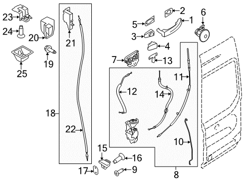 2021 Ford Transit Lock & Hardware Diagram 2