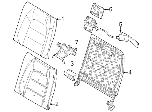 2024 Ford Mustang Rear Seat Components Diagram 2