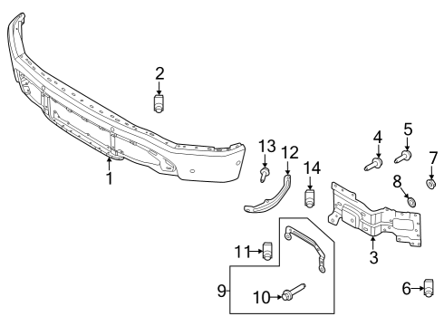 2022 Ford F-150 Lightning BRACKET Diagram for NL3Z-17C887-A