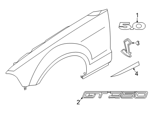 2022 Ford Mustang Exterior Trim - Fender Diagram