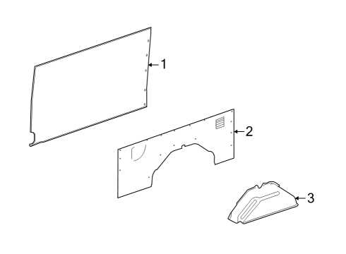 2022 Ford E-Transit Interior Trim - Side Panel Diagram 1