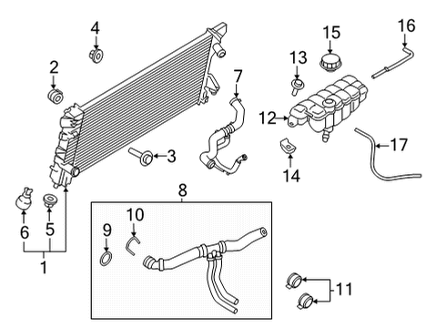 2023 Ford F-150 Radiator & Components Diagram 7