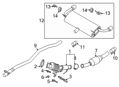 2022 Ford Escape Exhaust Components Diagram 2