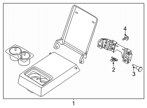 2022 Ford Mustang Mach-E Center Armrest Rear Diagram