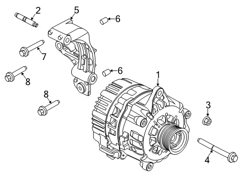 2020 Ford Police Interceptor Utility STARTER AND ALTERNATOR ASY Diagram for L1MZ-11A213-D