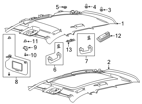 2022 Lincoln Corsair VISOR ASY - SUN Diagram for LJ7Z-7804104-AC