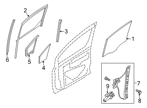 2023 Ford Transit Connect Front Door Diagram 1