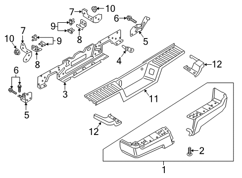 2021 Ford F-250 Super Duty Bumper & Components - Rear Diagram