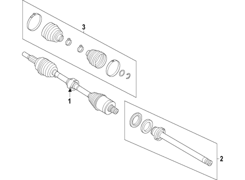 2023 Ford Mustang Mach-E Axle Shafts & Joints, Drive Axles Diagram 1