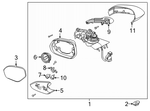 2023 Lincoln Corsair Outside Mirrors Diagram 2