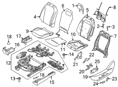 2023 Ford Mustang Mach-E COVER ASY - SEAT BACK Diagram for LJ8Z-5864417-AB