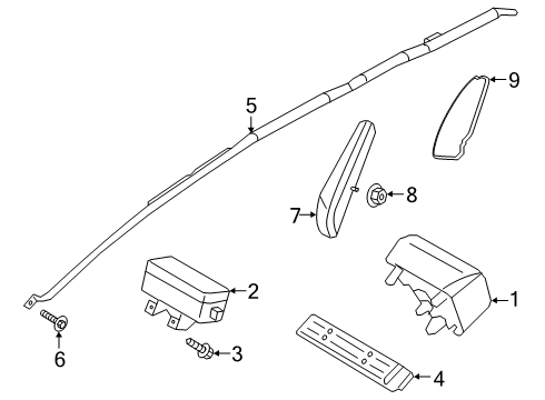 2020 Ford Police Responder Hybrid Air Bag Components Diagram 1