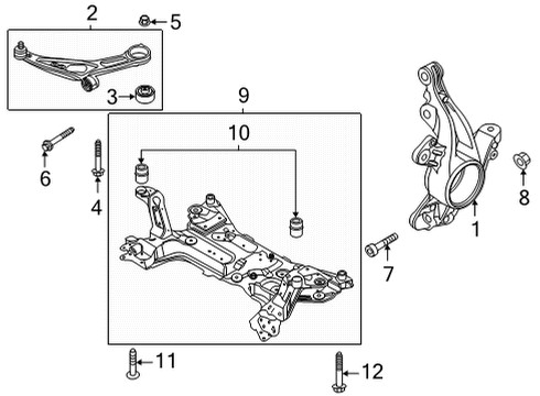 2023 Ford Bronco Sport Front Suspension Components, Lower Control Arm, Stabilizer Bar Diagram 2