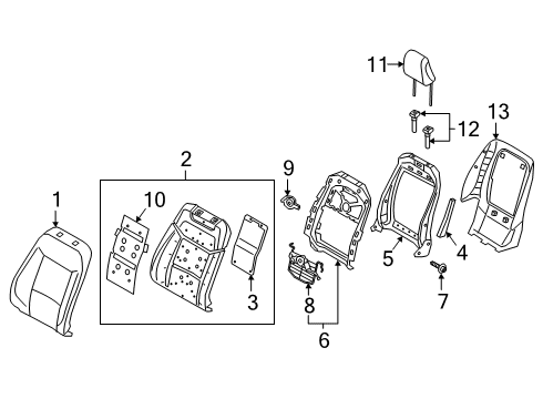 2023 Ford Explorer Front Seat Components Diagram 1