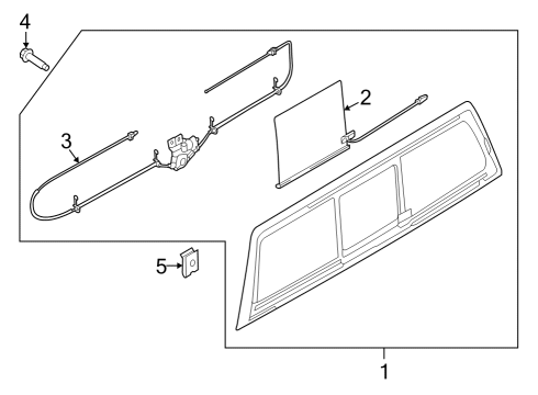 2022 Ford F-150 Lightning Glass & Hardware - Back Glass Diagram 2