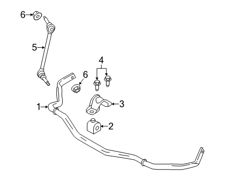 2022 Ford Mustang Stabilizer Bar & Components - Front Diagram 2