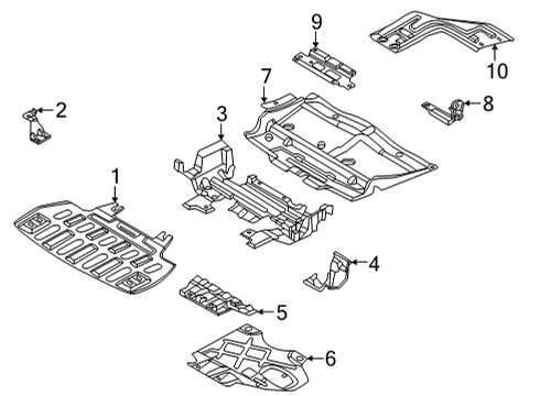 2024 Ford Expedition Under Cover & Splash Shields Diagram